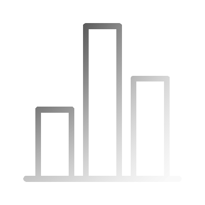 wired gradient bar chart icon representing research and analysis in web design